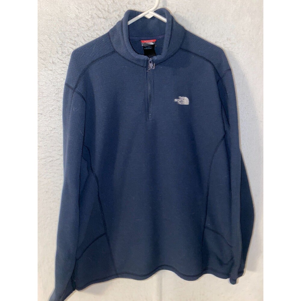 The North Face Navy Blue Quarter Zip Fleece Jacket Mens XL